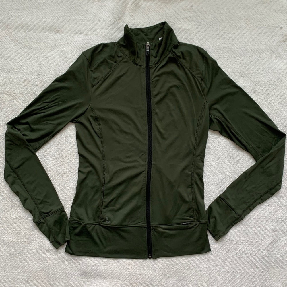Lolë Tight Fitting Green Zip-Up Jacket
